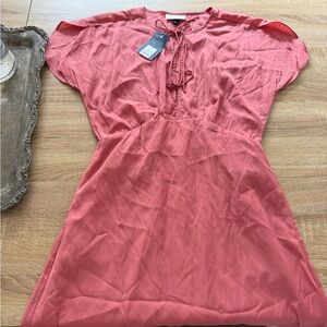 Universal Thread Coral Tie-Neck Tunic Top